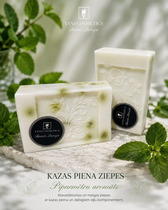 Kazas piena ziepes Piparmētra.