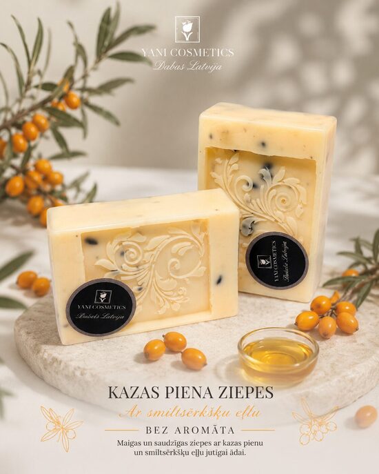 Kazas piena ziepes ar Smiltsērkšķu eļļu.